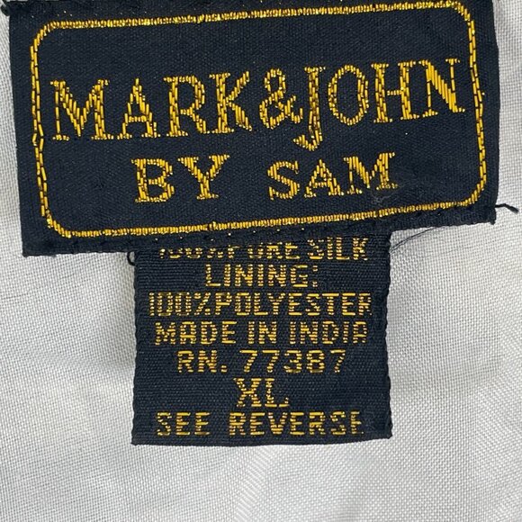 Mark & John Vintage White & Gold Sequined Beaded Jacket With Floral Design Sz XL - Picture 11 of 12